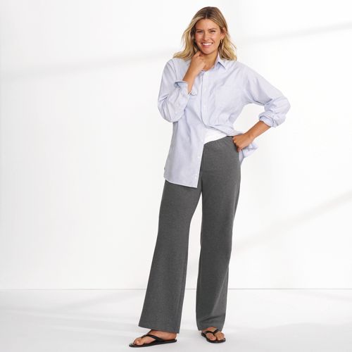 Women's Lands' End Wide Leg Cropped Pajama Pants