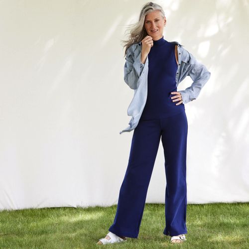 Navy blue straight pants - Woman - SS2019