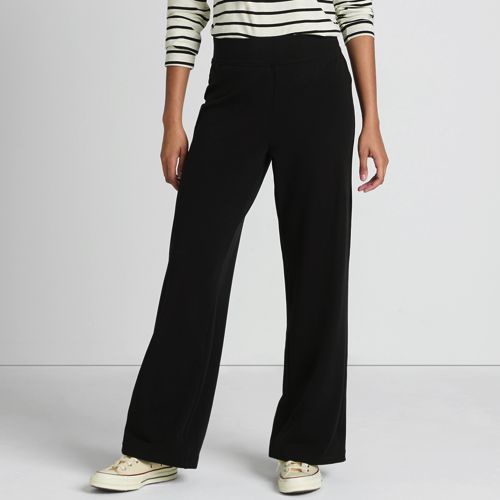  Lands' End Starfish Jersey-freizeithose Mit Weitem Bein, Damen, Größe:36-38 Regular, Schwarz, Baumwoll-mischung, By Lands' End 