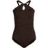 Women's Plus Size Chlorine Resistant High Neck Multi Way One Piece Swimsuit, Front