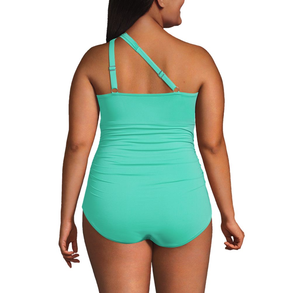 Women's Chlorine Resistant Tummy Control One Shoulder One Piece