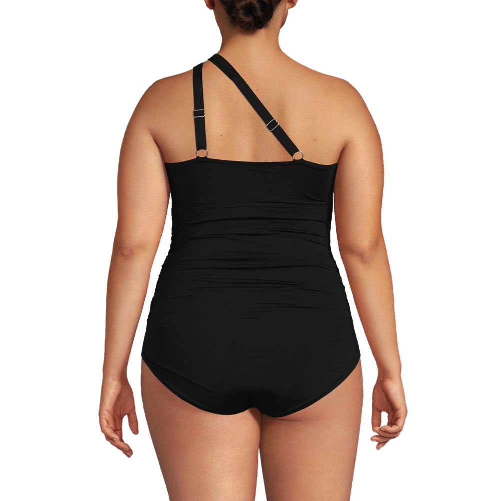 Women's Plus Size Chlorine Resistant High Neck to One Shoulder