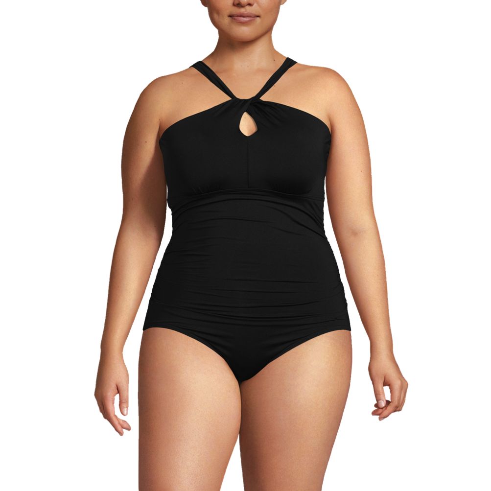 Women's Chlorine Resistant High Neck to One Shoulder Multi Way One Piece  Swimsuit
