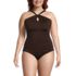 Women's Plus Size Chlorine Resistant High Neck Multi Way One Piece Swimsuit, Front