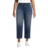 Women's Plus Size Starfish High Rise Knit Denim Straight Crop Jeans, Front
