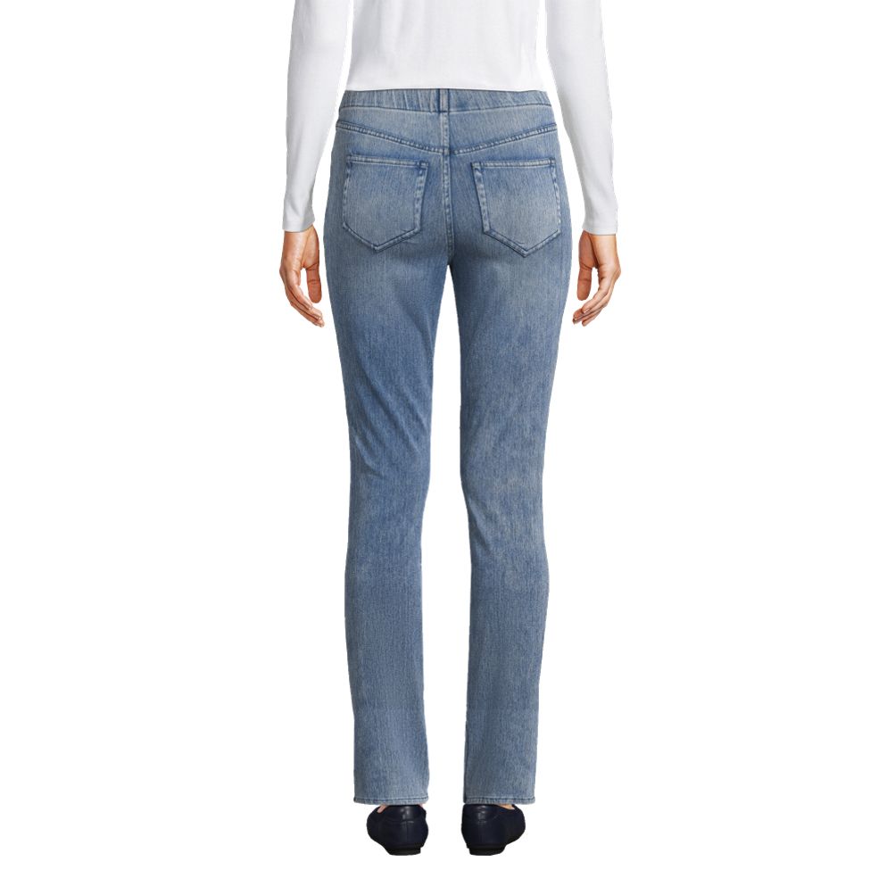 Women's Starfish Mid Rise Knit Denim Straight Jeans