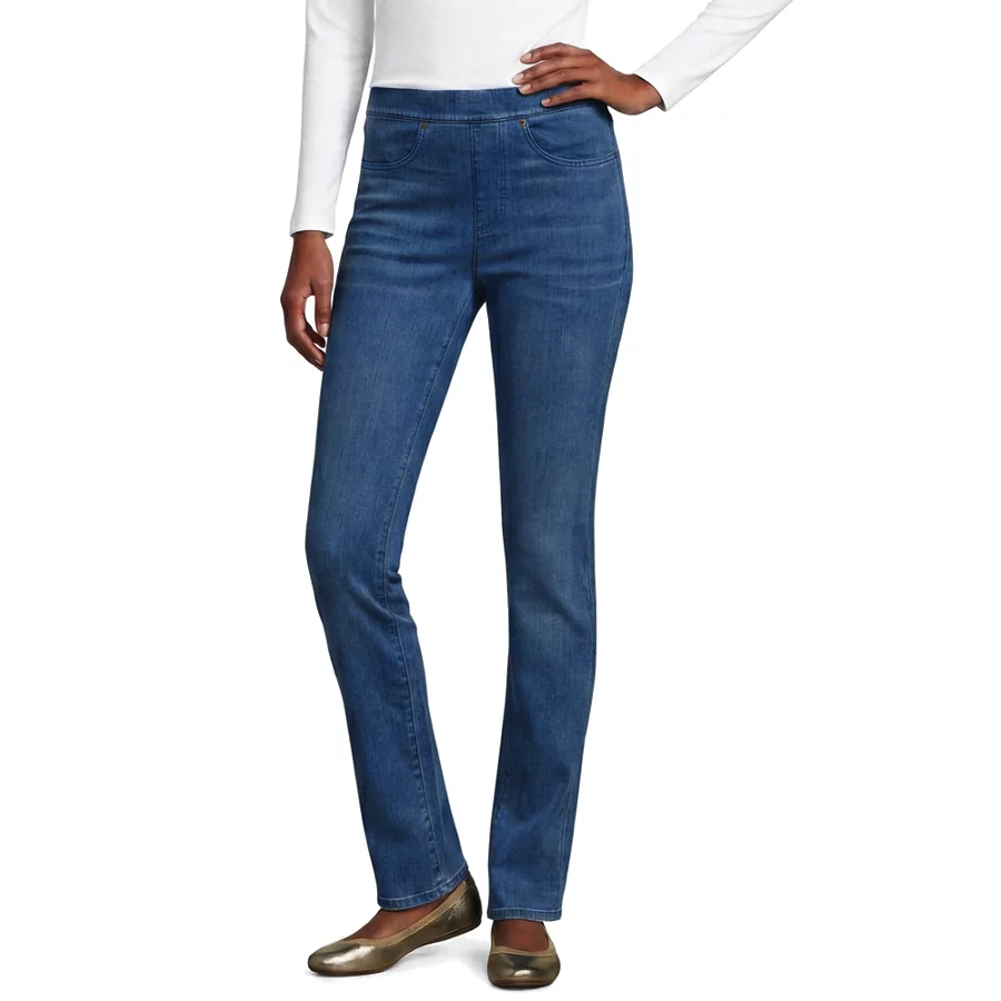 Women's Starfish High Rise Knit Denim Straight Jeans view 2