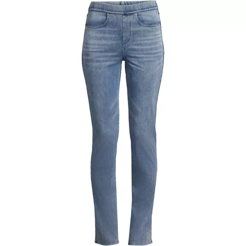 Women's Starfish High Rise Knit Denim Straight Jeans, Front