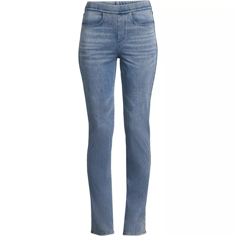Women's Plus Size Starfish High Rise Knit Denim Straight Jeans, Front