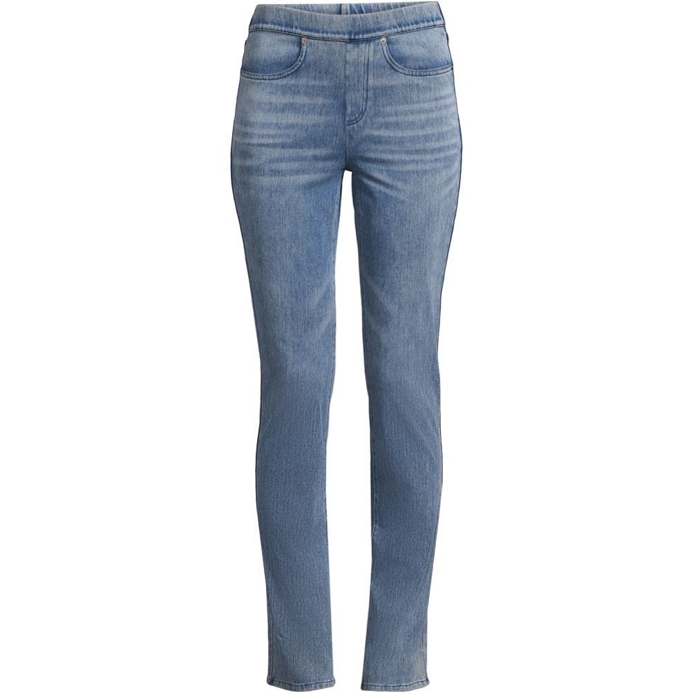 Lakeside Blue Women's Stretchy Pull On Jeans High Waisted Denim
