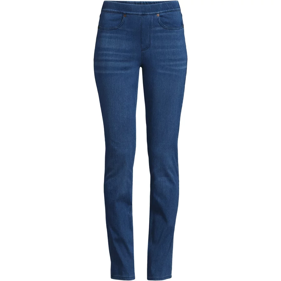Women's Starfish High Rise Knit Denim Straight Jeans view 3