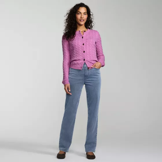 Women's Starfish High Rise Knit Denim Straight Jeans - primary