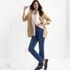 Women's Starfish Mid Rise Knit Denim Straight Jeans, alternative image