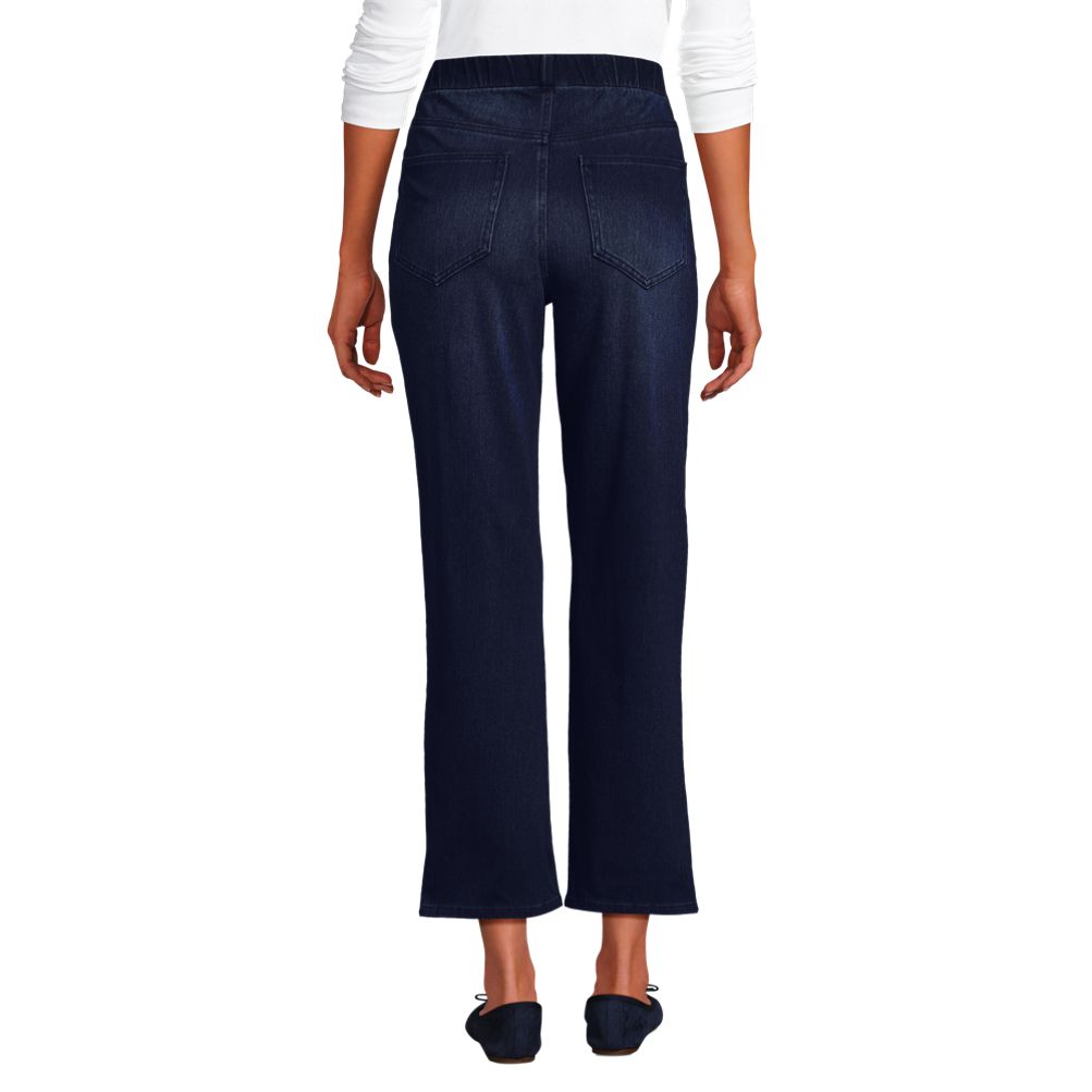 Women's Starfish High Rise Knit Denim Straight Crop Jeans | Lands' End