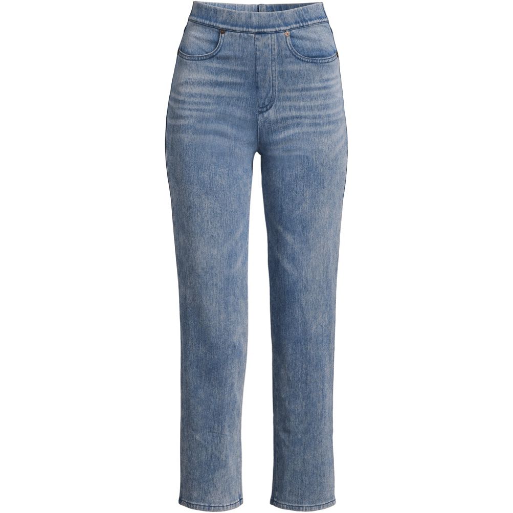 Women's Starfish Mid Rise Knit Denim Straight Jeans