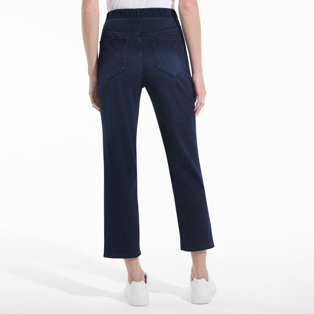 Women's Starfish High Rise Knit Denim Straight Crop Jeans | Lands' End