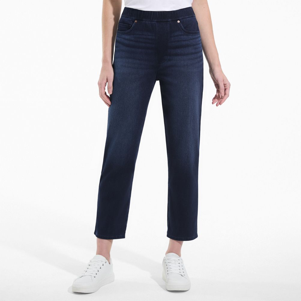 Women's Starfish High Rise Knit Denim Straight Crop Jeans | Lands' End