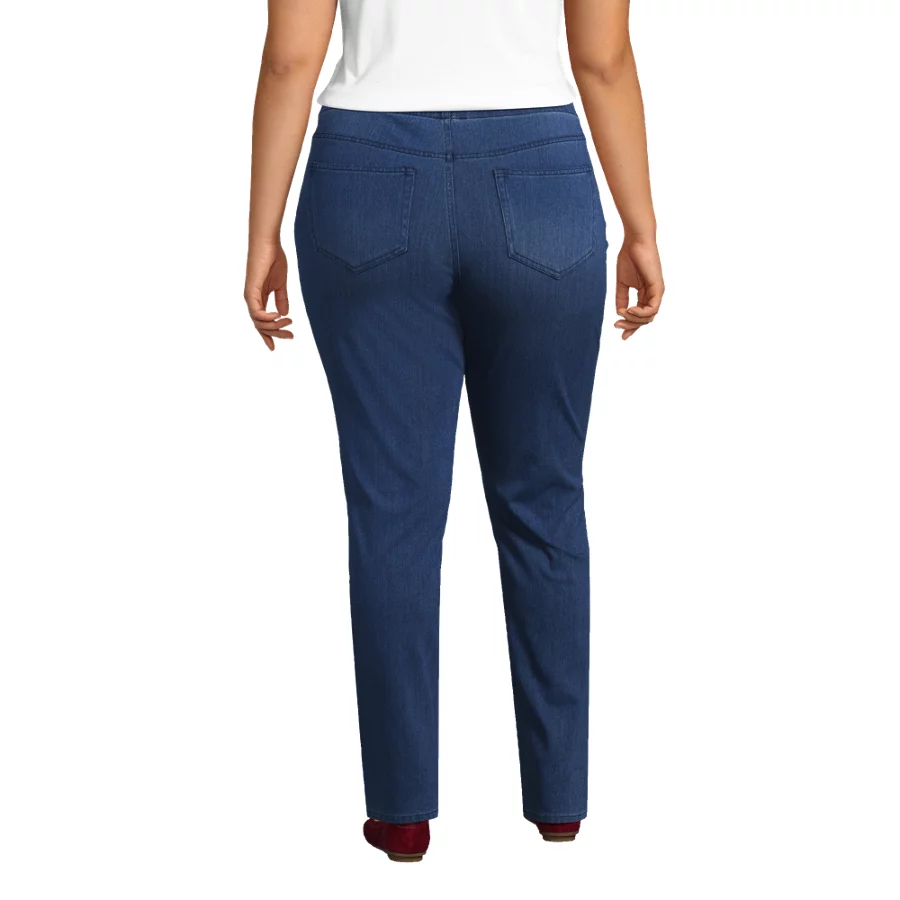 Women's Starfish High Rise Knit Denim Straight Jeans view 4