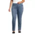 Women's Plus Size Starfish High Rise Knit Denim Straight Jeans, Front
