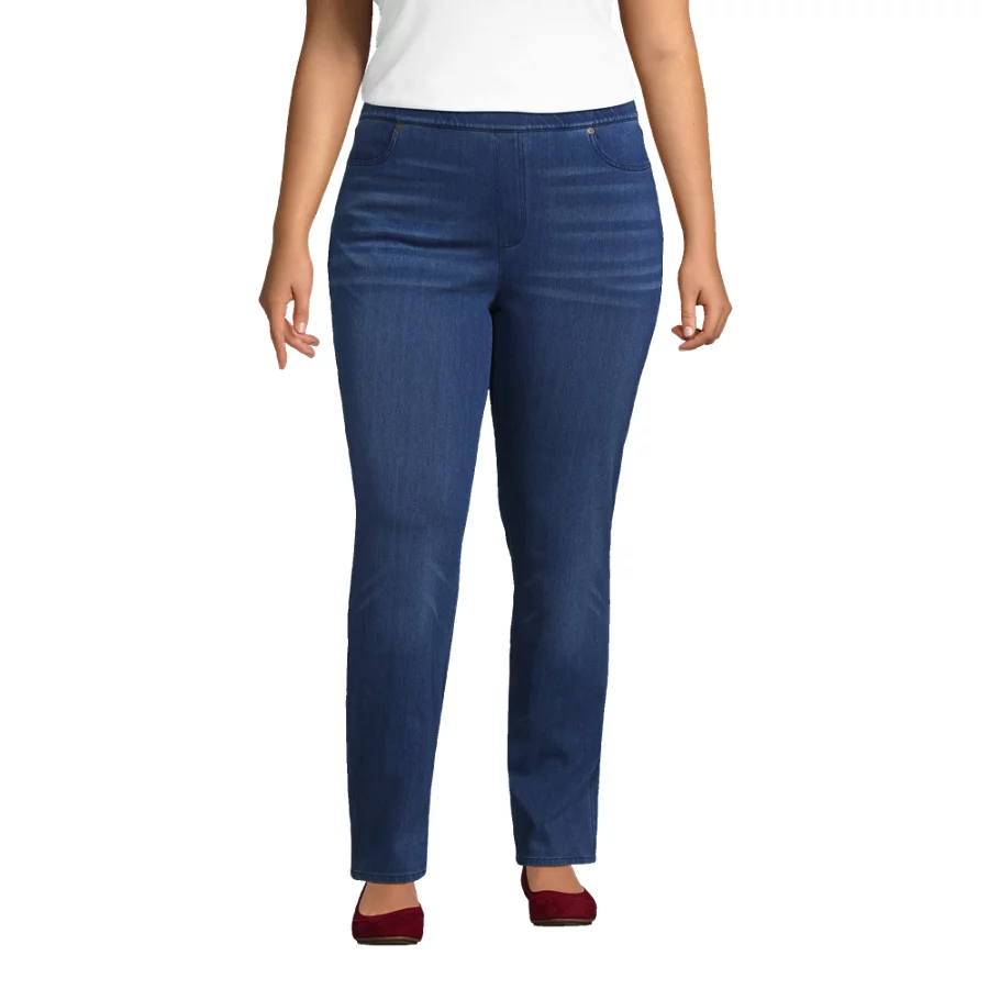 Women's Starfish High Rise Knit Denim Straight Jeans view 5