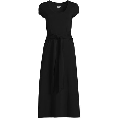 Women's Cap Sleeve Tie Waist Dress