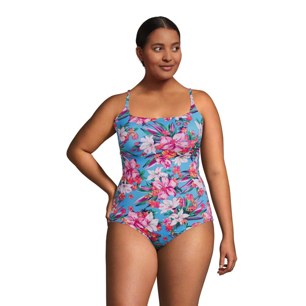 Swim 365 Women's Plus Size One-piece Tank Swimsuit With Adjustable