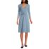 Women's Petite Lightweight Cotton Modal 3/4 Sleeve Fit and Flare V-Neck Dress, Front