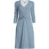 Women's Petite Lightweight Cotton Modal 3/4 Sleeve Fit and Flare V-Neck Dress, Front