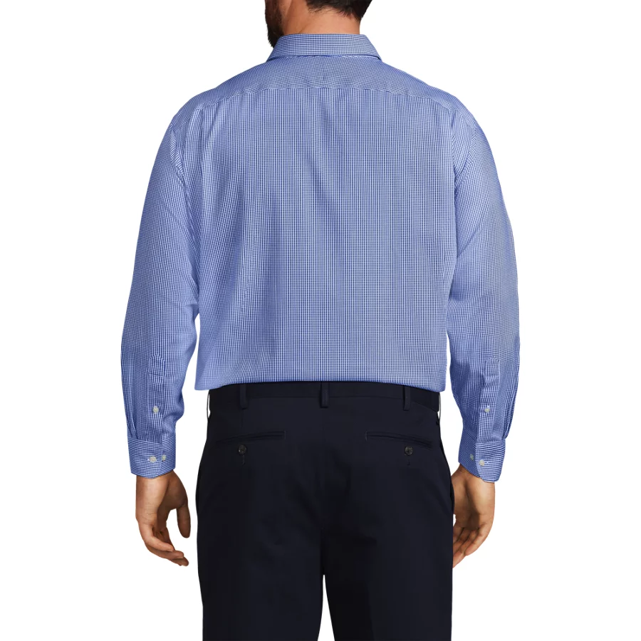 Men's Pattern No Iron Supima Pinpoint Straight Collar Dress Shirt view 3