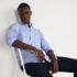 Men's Tailored Fit No Iron Solid Supima Cotton Pinpoint Buttondown Collar Dress Shirt, alternative image
