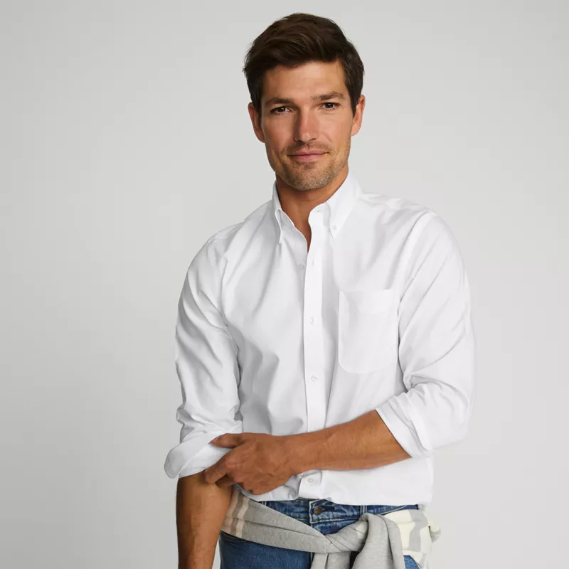 Men's No Iron Supima Cotton Pinpoint Buttondown Collar Dress Shirt, alternative image