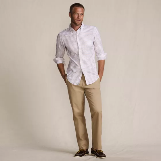 Men's Tailored Fit No Iron Pattern Supima Cotton Oxford Dress Shirt - primary