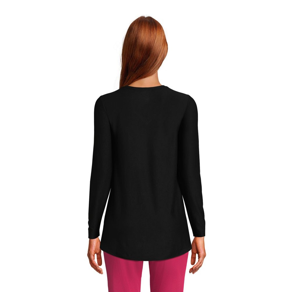 Women's Soft Performance Long Sleeve Curve Hem Vneck Tunic | Lands