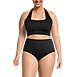 Women's Plus Size Chlorine Resistant Square Neck Halter Bikini Swimsuit Top, Front