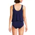 Women's Chlorine Resistant V Neck One Piece Fauxkini Swimsuit, Back