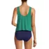 Women's Chlorine Resistant V Neck One Piece Fauxkini Swimsuit, Back