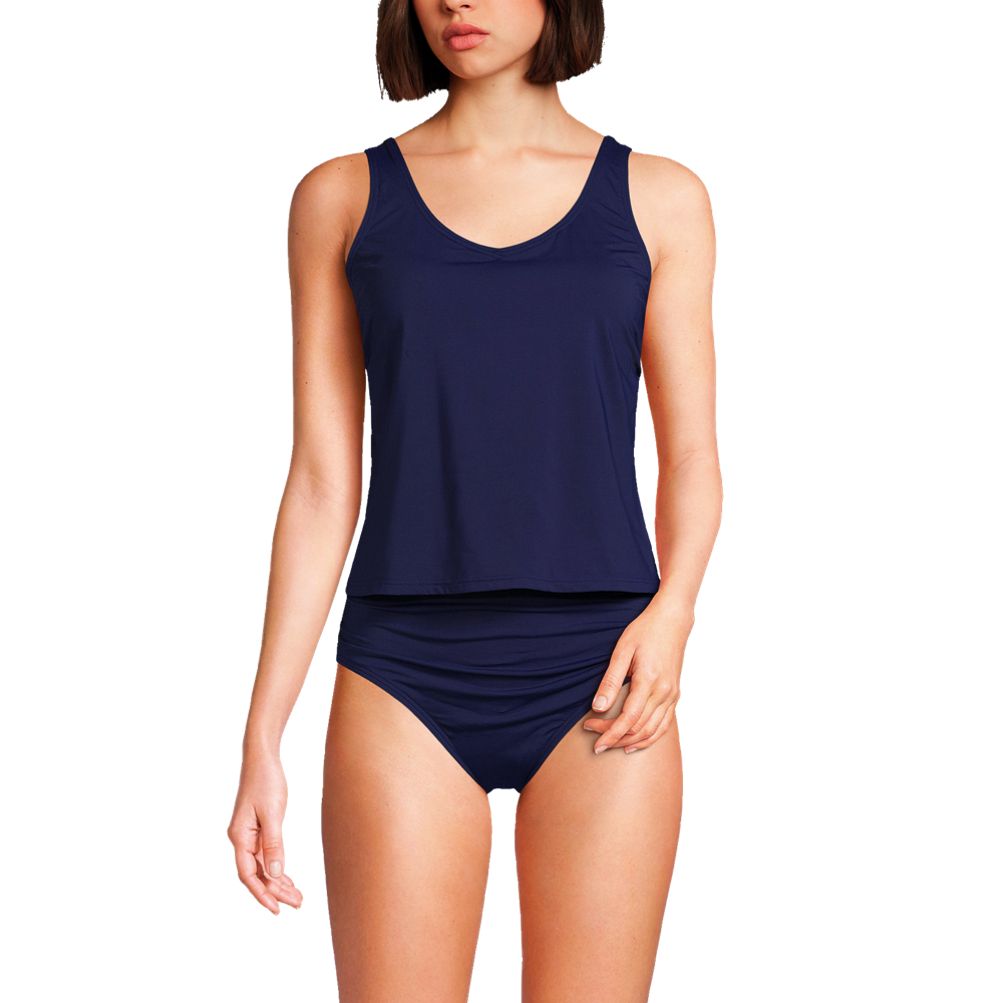 Women's Chlorine Resistant V Neck One Piece Fauxkini Swimsuit