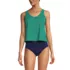 Women's Chlorine Resistant V Neck One Piece Fauxkini Swimsuit, Front