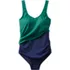 Women's Chlorine Resistant V Neck One Piece Fauxkini Swimsuit, alternative image