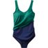 Women's Chlorine Resistant V Neck One Piece Fauxkini Swimsuit, alternative image