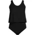 Women's Chlorine Resistant V Neck One Piece Fauxkini Swimsuit, Front