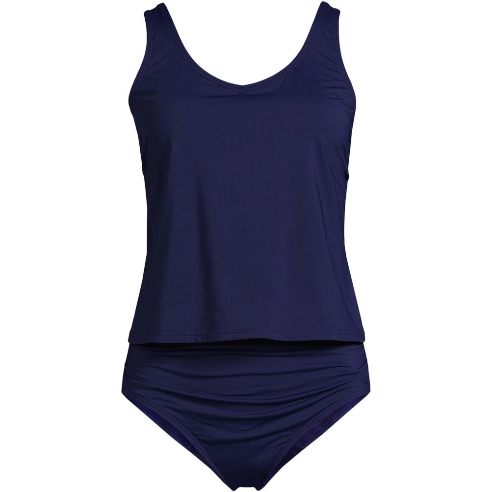 Women's Chlorine Resistant V Neck One Piece Fauxkini Swimsuit