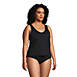 Women's Plus Size Chlorine Resistant V-neck One Piece Fauxkini Swimsuit Faux Tankini Top, alternative image