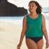 Women's Chlorine Resistant V Neck One Piece Fauxkini Swimsuit, alternative image