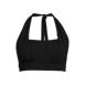 Women's Chlorine Resistant Square Neck Halter Bikini Swimsuit Top, Front