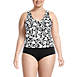 Women's Plus Size Chlorine Resistant V-neck One Piece Fauxkini Swimsuit Faux Tankini Top, Front