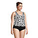 Women's Plus Size Chlorine Resistant V-neck One Piece Fauxkini Swimsuit Faux Tankini Top, alternative image