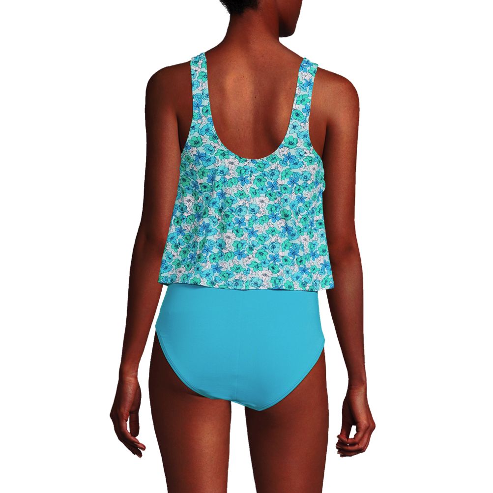 Lands' End Womens DJ Chlorine Resistant Draped One Piece Swimsuit Control  Wild Blossom Neroli Flowers D-Cup 6 at  Women's Clothing store