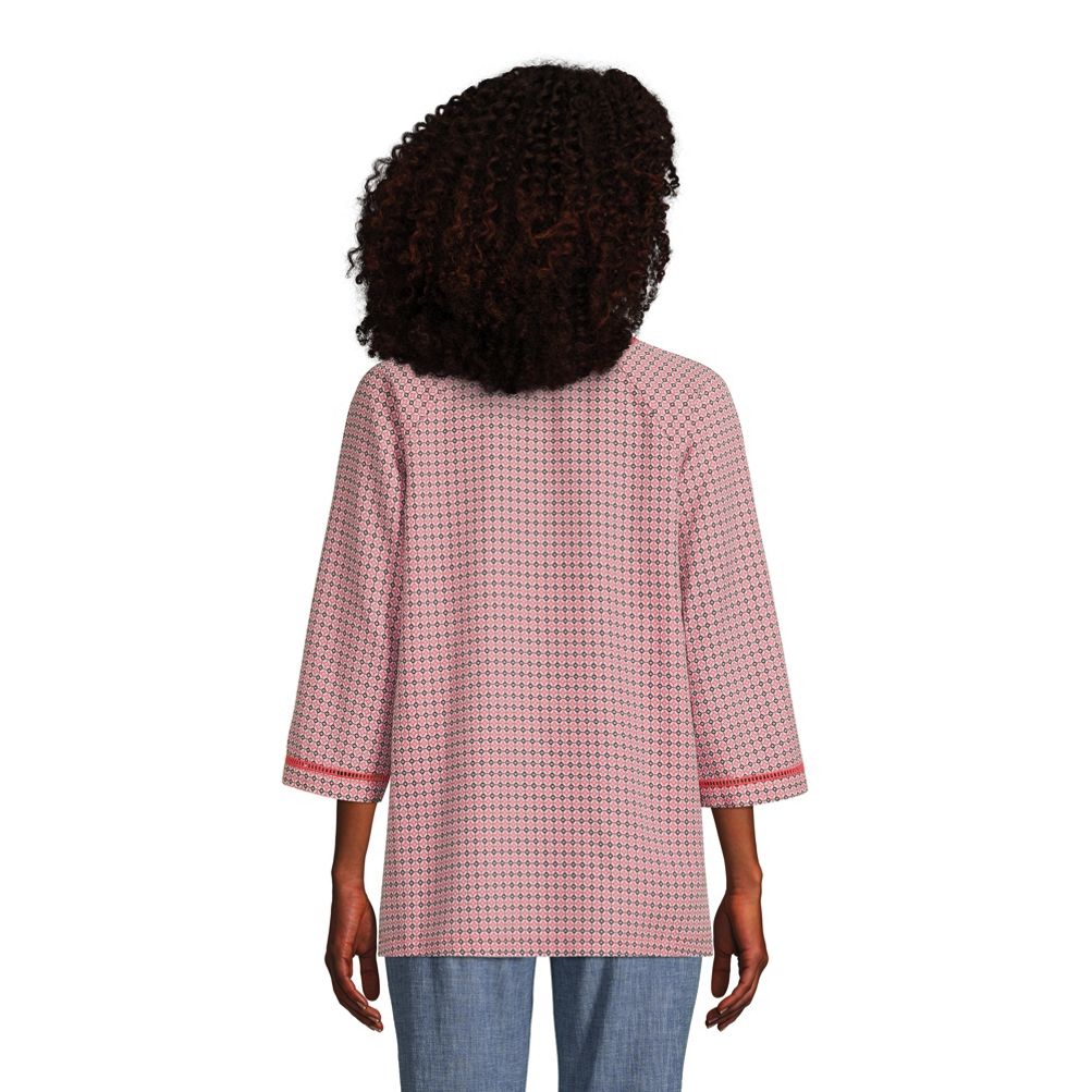 Women's Rayon 3/4 Sleeve V Neck Tunic Top | Lands' End