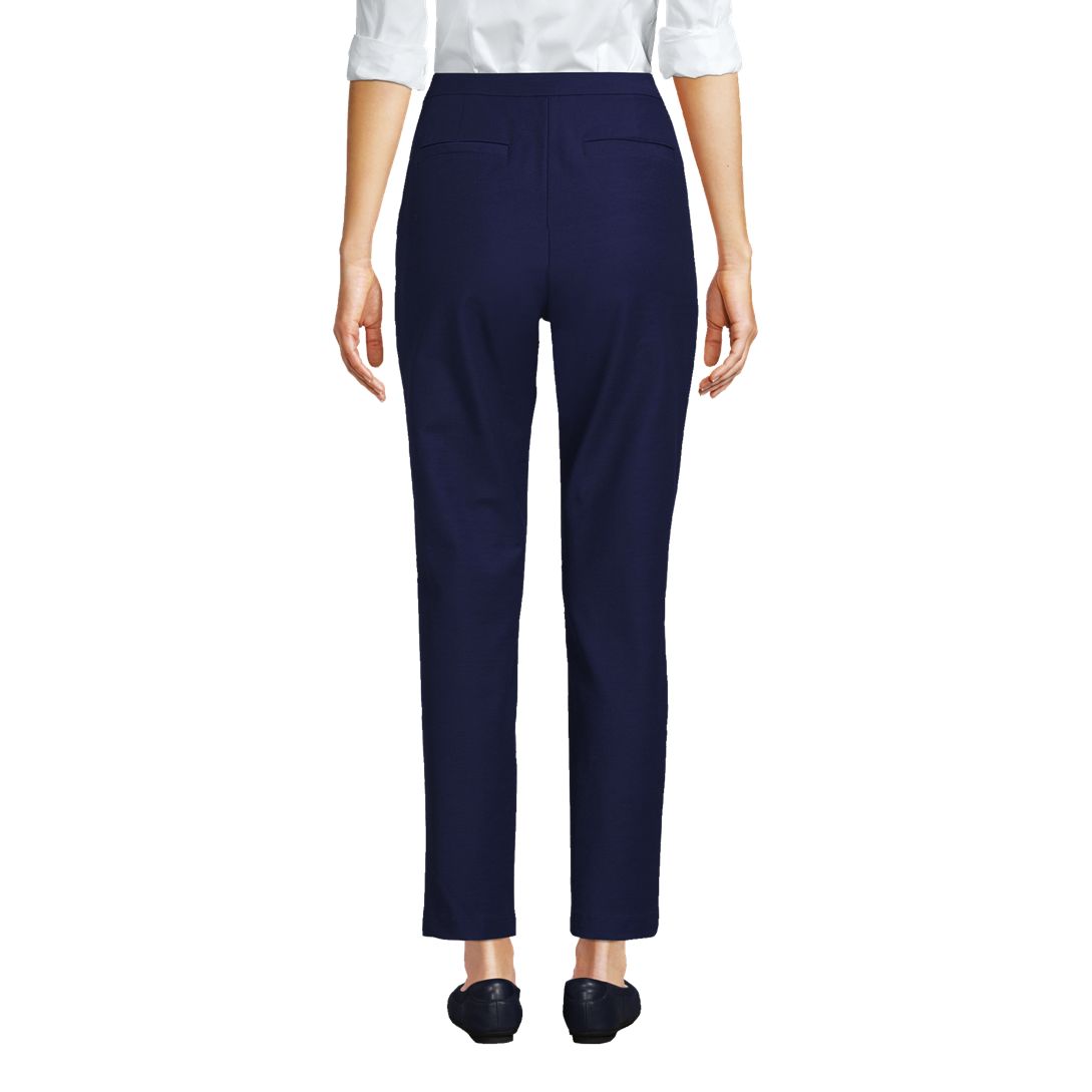 Women's High Rise Bi Stretch Pintuck Pencil Ankle Pants